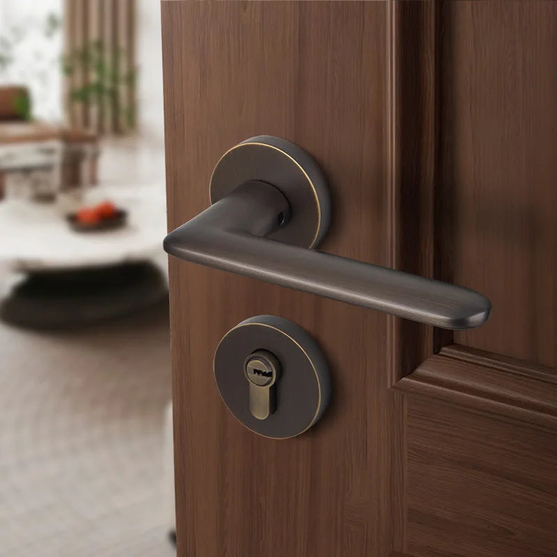 Universal Silent Door Handle, Brass Lock, Room Use