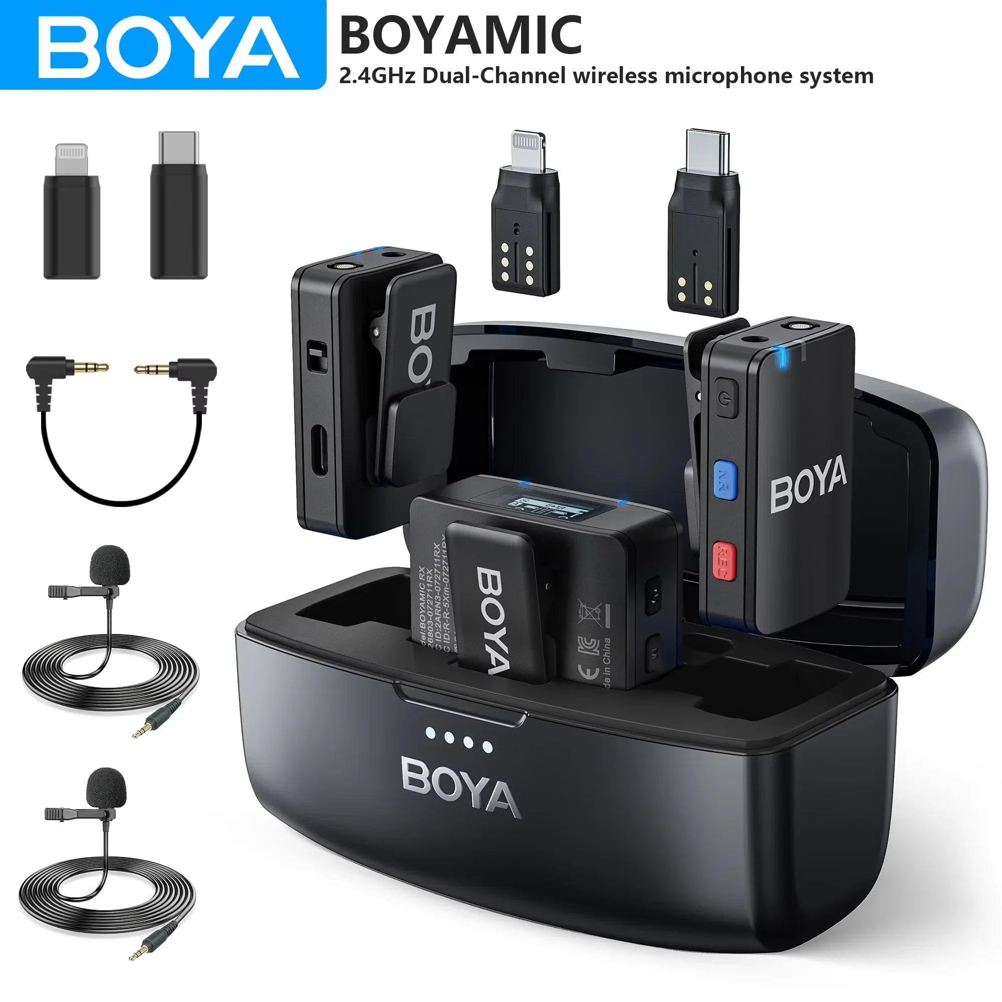 2.4GHz Lavalier Mic with 8GB Storage and OLED Display