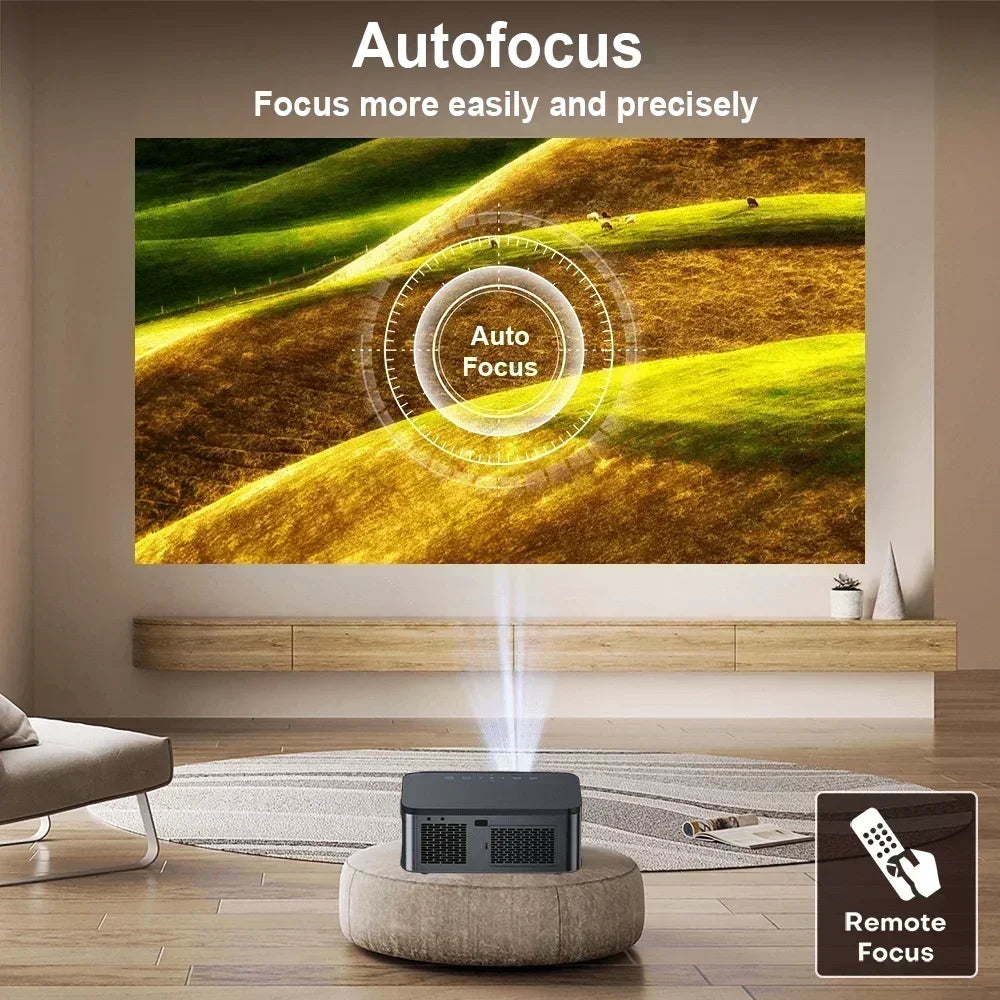 8K Home Projector with Android 9 and Manual Focus