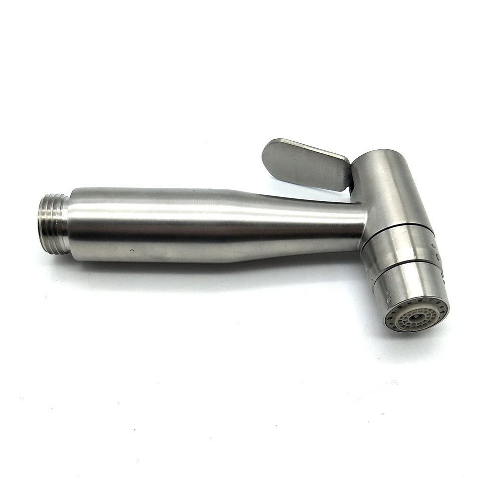 2-in-1 Handheld Toilet Bidet Spray Set with Stainless Steel Hose & Holder