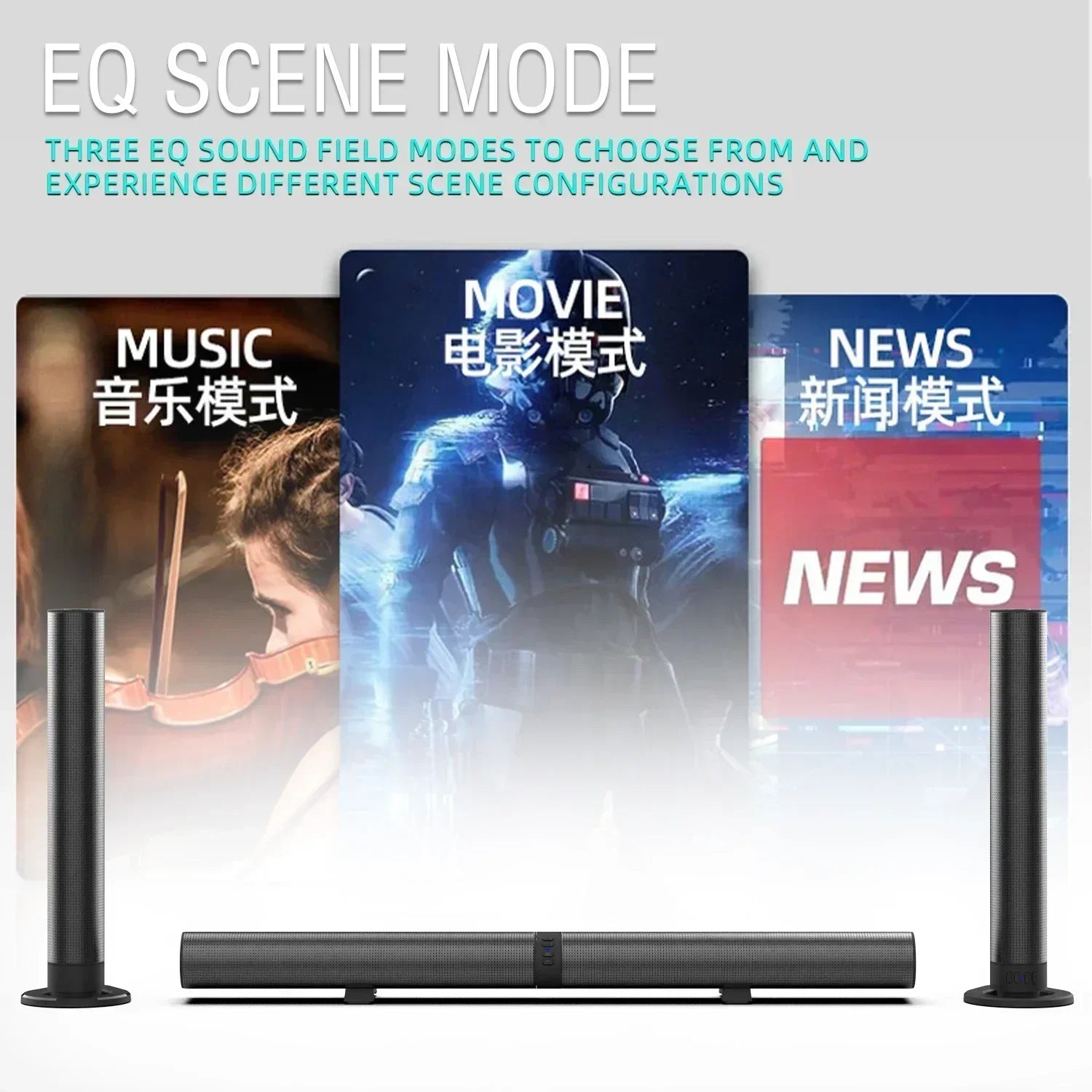 120W Bluetooth Soundbar with Detachable Speakers AUX, Optical, FM, Hi-Res Audio – BS-56 with Box