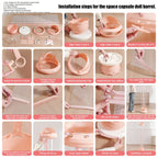172cm Transparent Doll Storage Bin with LED & Wheels