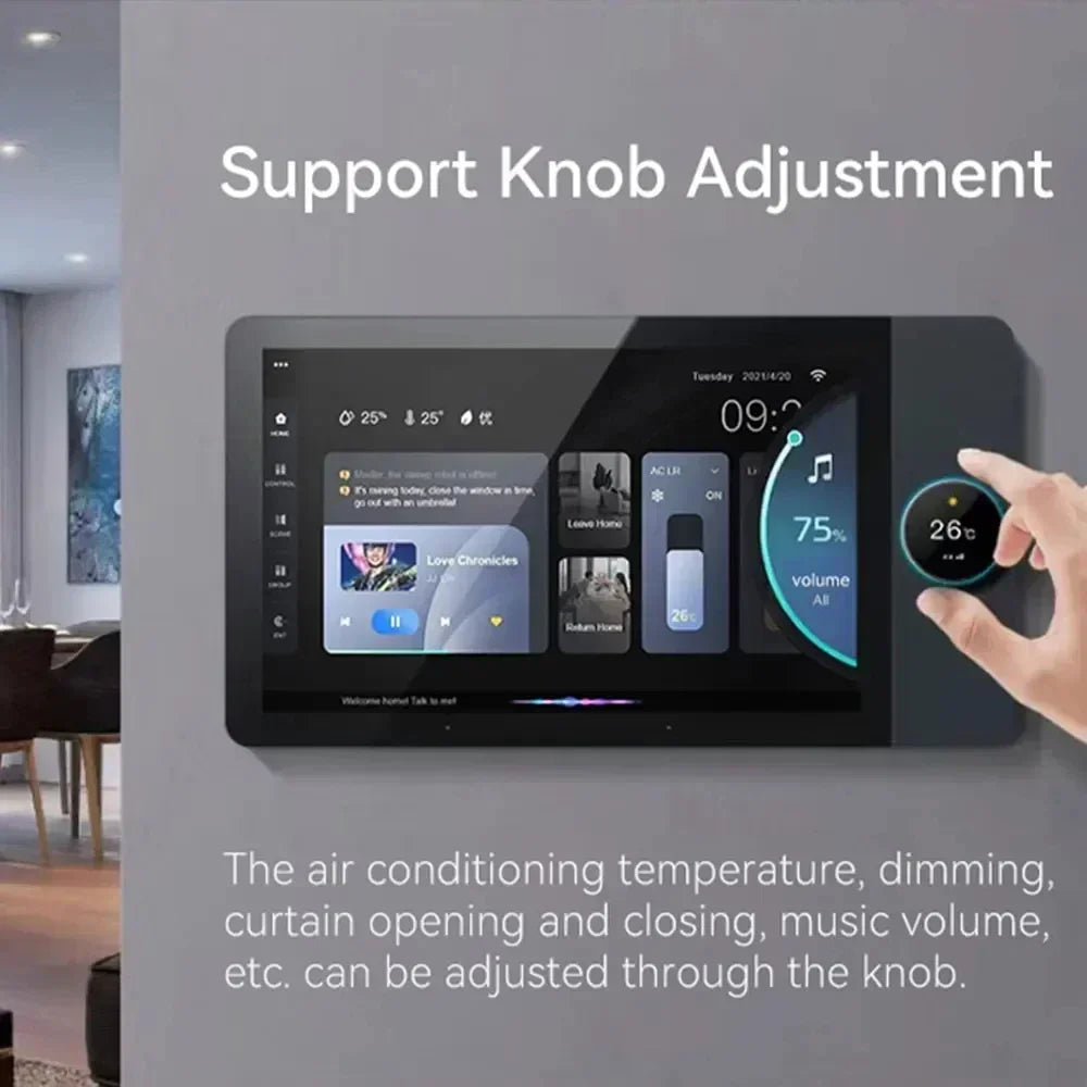 6-Inch Smart Home Panel with Knob and Voice Control