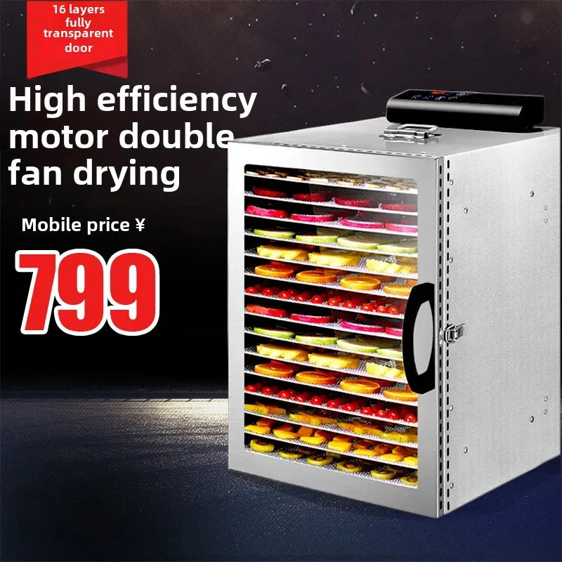 Home Food Dehydrator 16 Layers, Dried Fruit Maker & Meat Dryer Appliance
