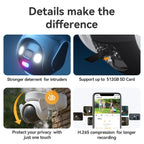 Outdoor PTZ Security Camera with Spotlight and 128GB SD