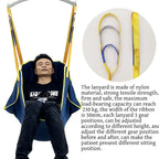 Adjustable Patient Lift Sling with Transfer Straps Blue M