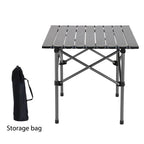 Folding Outdoor Camping Table with Storage Net Grey