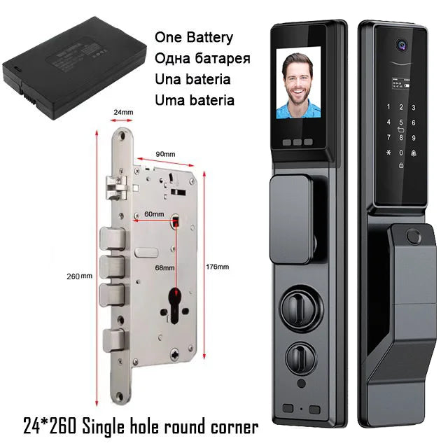 Smart WiFi Outdoor Door Lock with Face & Fingerprint
