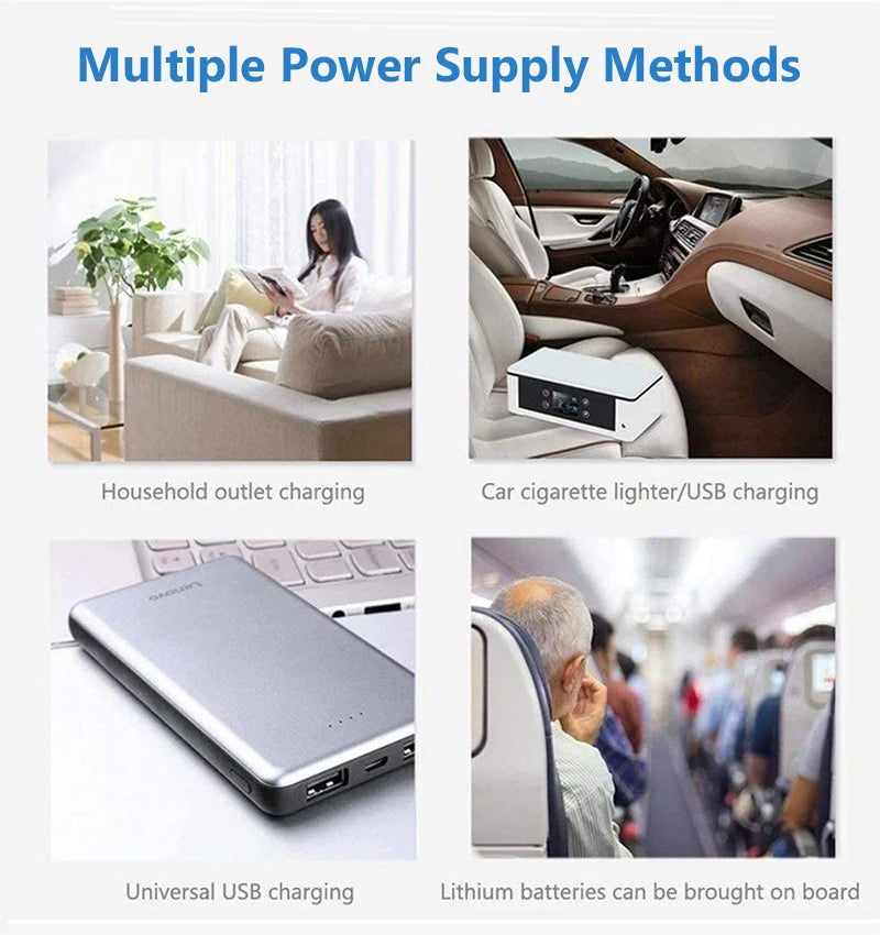 White 13600mAh USB-Powered Mini Medical Fridge Quiet Portable Cooler for Insulin & Pills