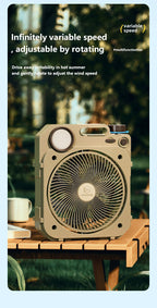 Outdoor USB Fan 10000mAh with Rotating Head and Light
