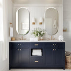 Frameless Oval Wall Mirror 80x50cm Beveled Edge, Modern Bathroom Vanity Style