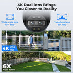 4K Outdoor Security Camera with 256GB Storage & AI Tracking