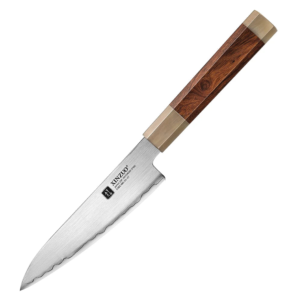 Japanese ZDP-189 Kitchen Knife 5.5" Durable Sharp Blade with Luxury Wood Handle & Box