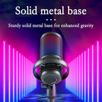 USB Condenser Microphone with RGB Lighting for Streaming