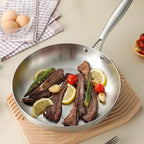 18cm Stainless Steel Frying Pan, Triple-Layer Base