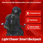 Rechargeable LED Display Motorbike Backpack Waterproof, Helmet Holder, Outdoor Cycling Bag