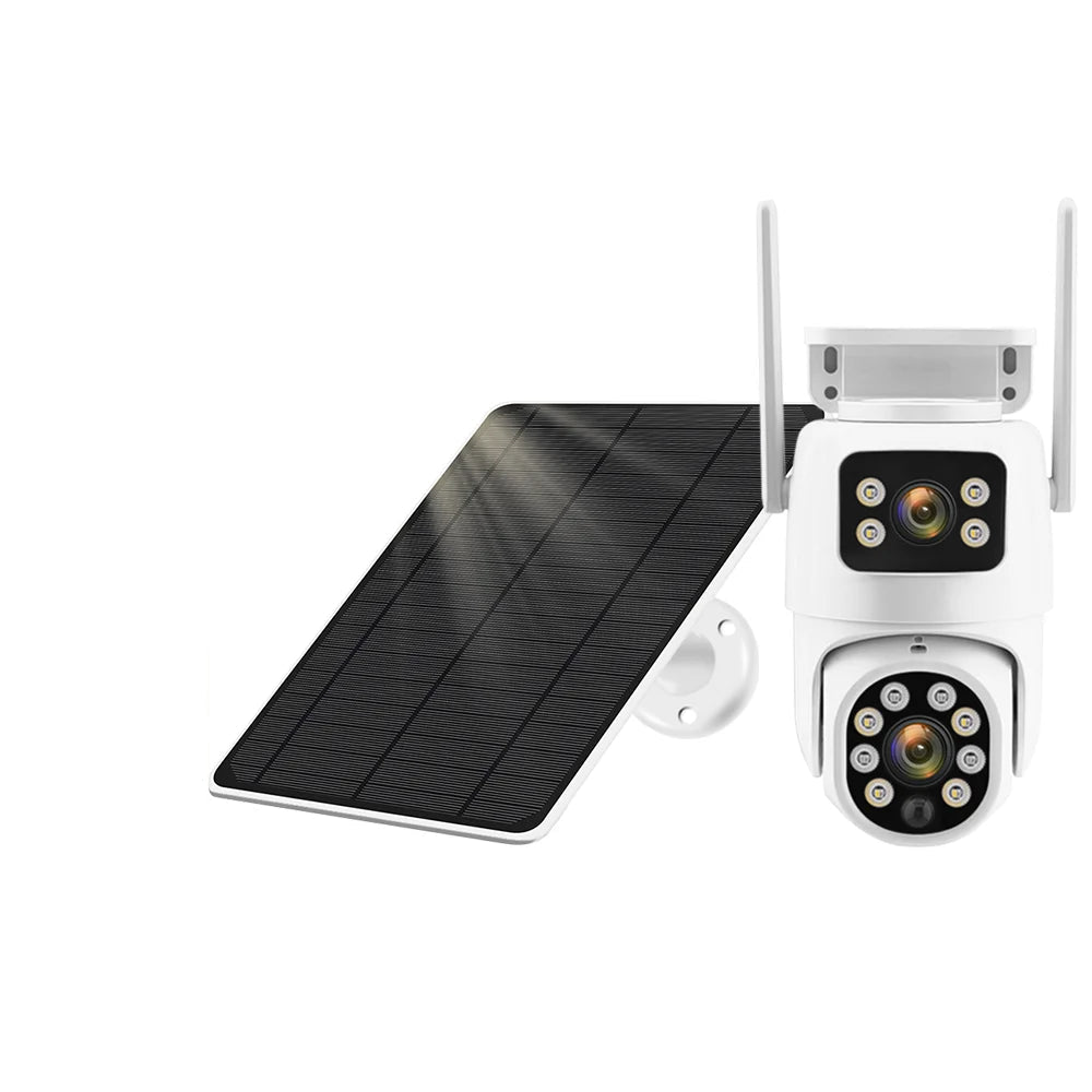 Solar 4G Outdoor PTZ Camera 12MP Dual Lens with Night Vision & Motion Tracking