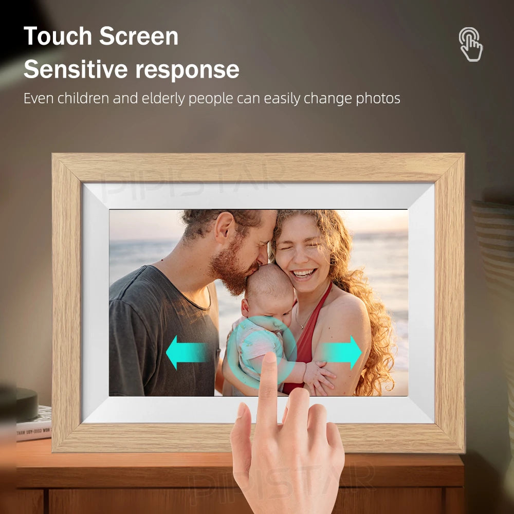 10.1" WiFi Digital Photo Frame with Touch Screen – 32GB Storage, Frameo App, HD Display