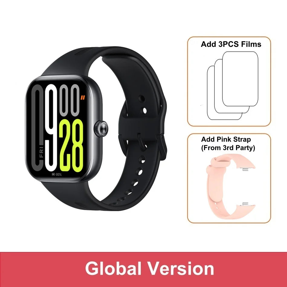 2.07" AMOLED Sports Smartwatch with GNSS & Sleep Tracking – Black n Pink