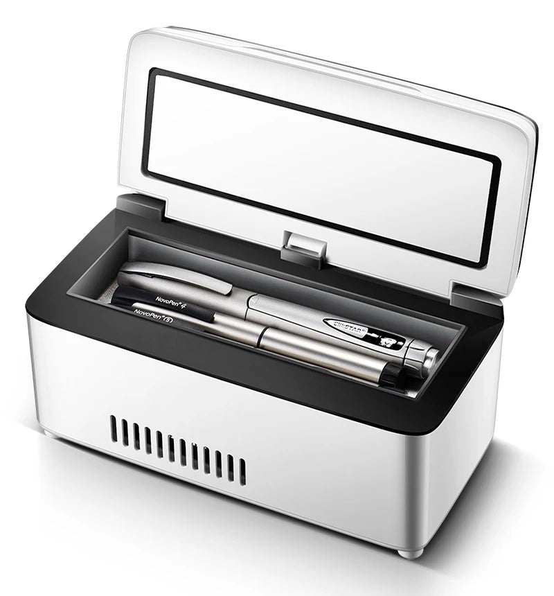 White 13600mAh USB-Powered Mini Medical Fridge Quiet Portable Cooler for Insulin & Pills