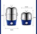18-Egg Electric Boiler Steamer Stainless Steel, One-Touch Operation, 350W Power