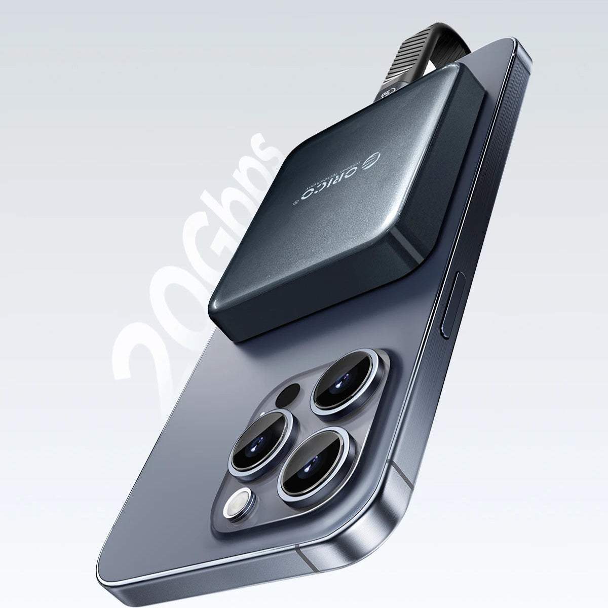 1TB Portable SSD with Magnetic Mount – USB-C 20Gbps for iPhone 15 Pro 4K Video Recording