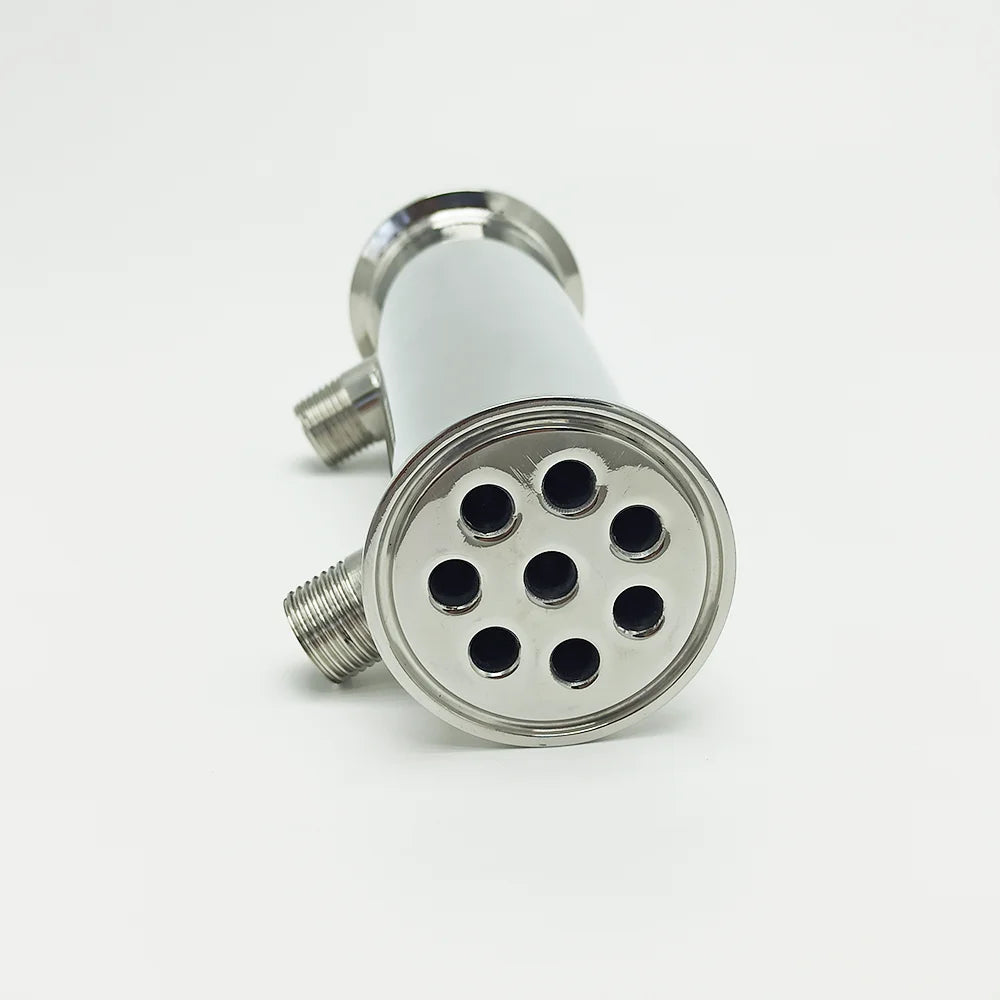 2-Inch Stainless Steel Reflux Condenser 8-Tube Cooling, 200mm, 304 Steel, Tri-Clamp Fitting