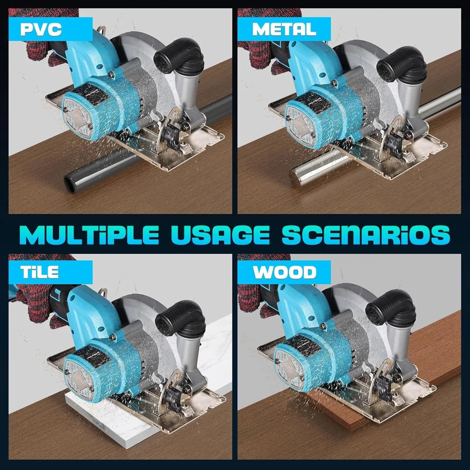 1800W Cordless Circular Saw with Adjustable Cutting Depth