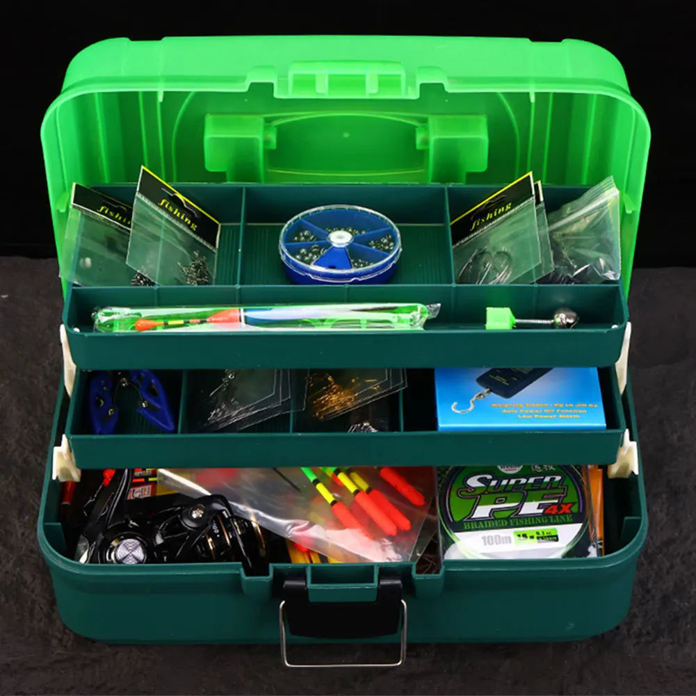 Outdoor Fishing Gear Set with Box and 134 Pieces