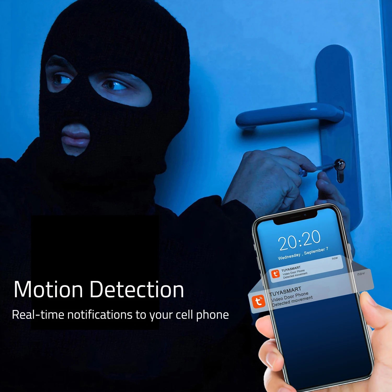 1080p 10" Touchscreen WiFi Video Doorbell – TUYA Intercom with Motion Detection & 32GB Storage