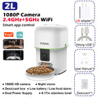 2L White Smart Pet Feeder with 1080P Camera and WiFi