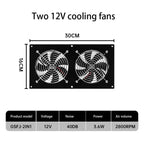 12V Solar Exhaust Fan with Dual Cooling Blades for Kitchen, Greenhouse & Pet Room