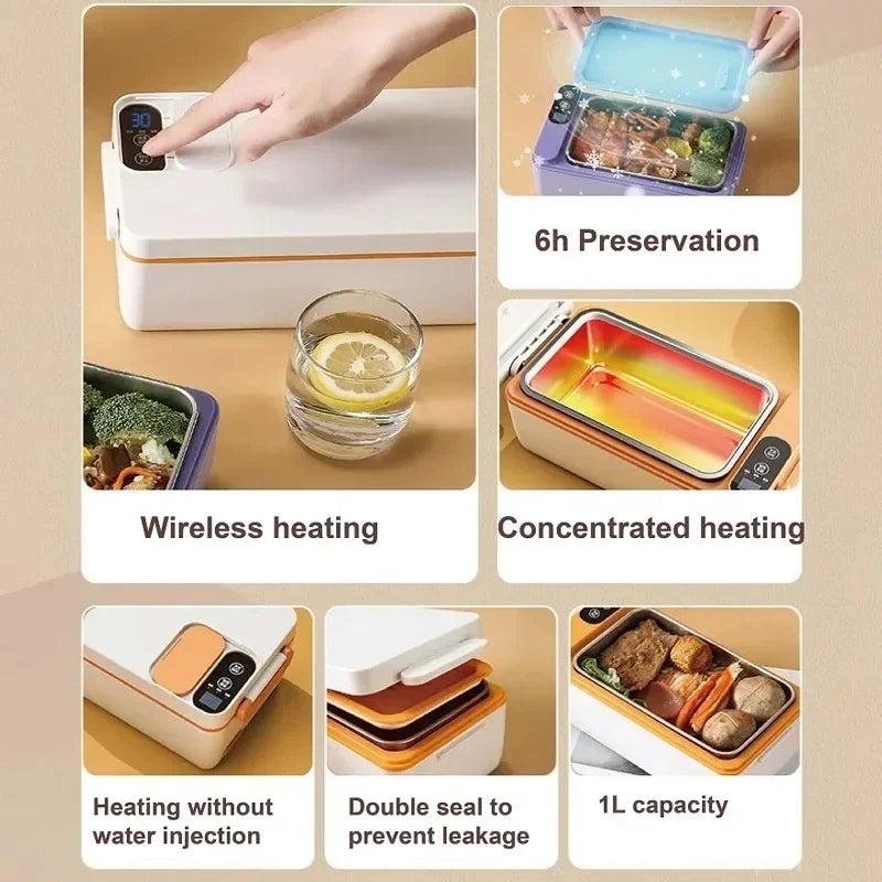 Cordless Heated Food Container for Travel, Office & Camping