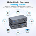 12-in-1 USB-C KVM Docking Station with Dual 4K Display