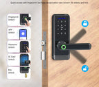 Electronic WiFi Smart Lock with Fingerprint, Code & Card Access – Fits Wooden & Steel Doors