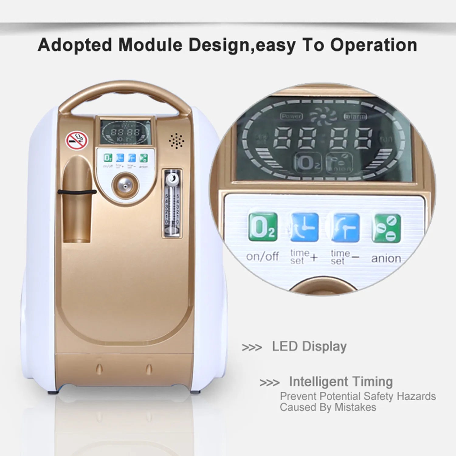 Portable Oxygen Concentrator 1–5L Adjustable Flow for Home Use