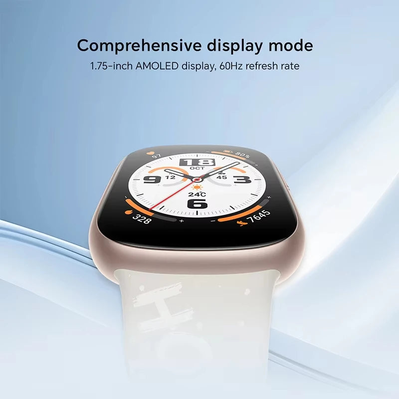 1.75" AMOLED Smartwatch with Heart Rate Monitor & 14-Day Battery Life – Gold