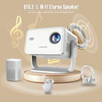 1080P Smart Projector with Auto Focus WiFi Bluetooth
