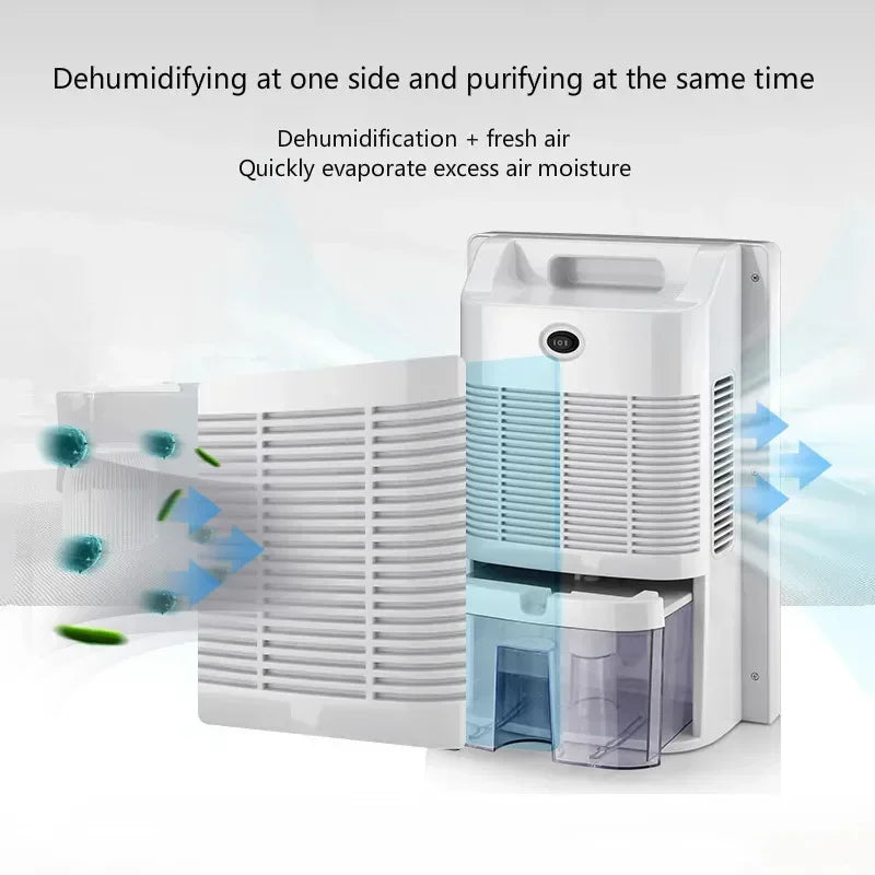Compact 220V Bedroom Dehumidifier with Remote Control & 2.2L Tank Whisper Quiet, LED Display
