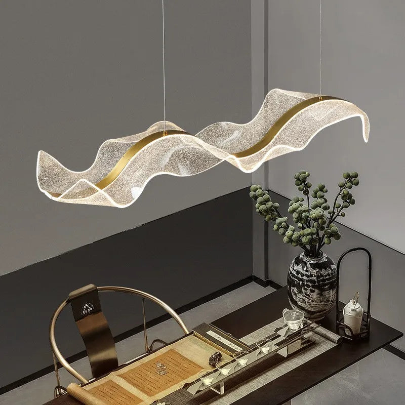 Modern LED Wave Pendant Light for Dining or Living Room