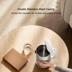 1.7L Electric Kettle with Double Wall, 1800W Fast Boil & 4 Safety Protections