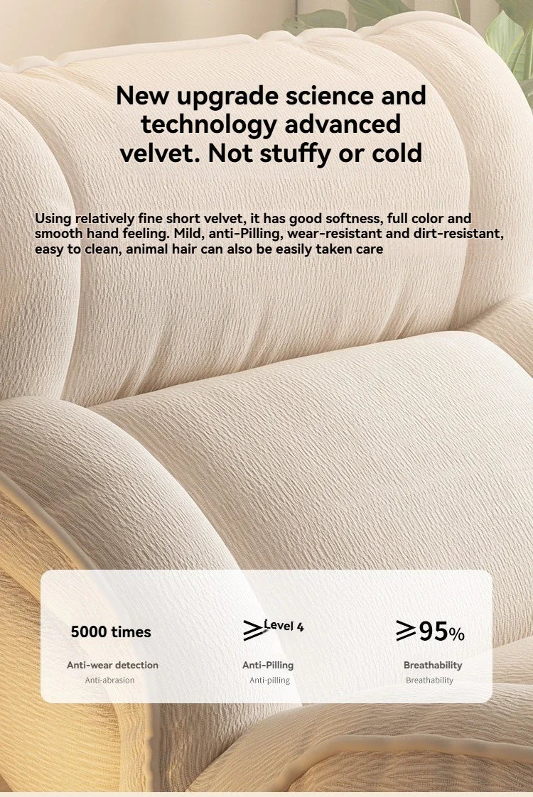 Modern Off White Rocking Sofa Chair Reclining Lounge Seat for Living Room