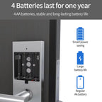 Electronic Keyless Door Lock with App, Code, Card & Mechanical Key Override