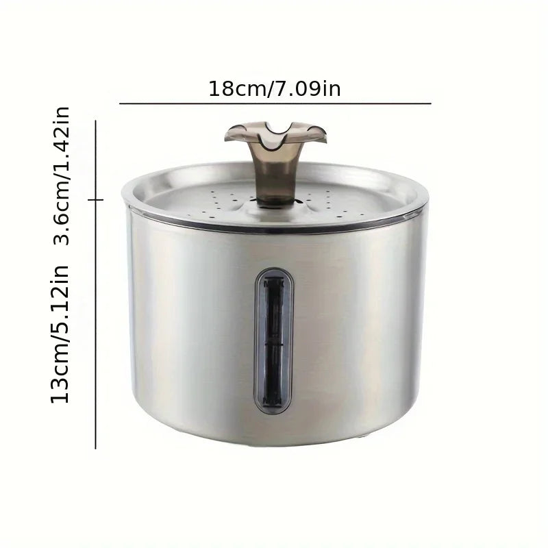 2.5L Stainless Steel Automatic Pet Water Fountain