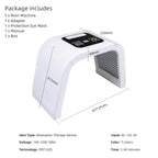 Rechargeable 7-Mode LED Skin Therapy Mask Wrinkle Reduction & Brightening for Home & Salon