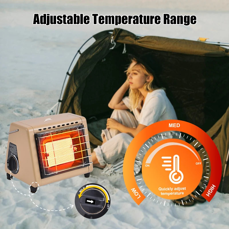1500W Foldable Butane Heater for Outdoor Camping, Fishing & Tent Use