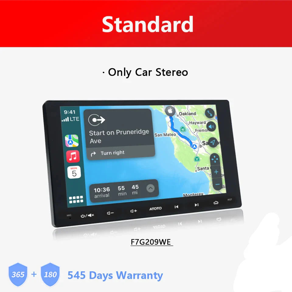 Portable 9" 2-Din Car Stereo with Wireless Android Auto F7G209WE