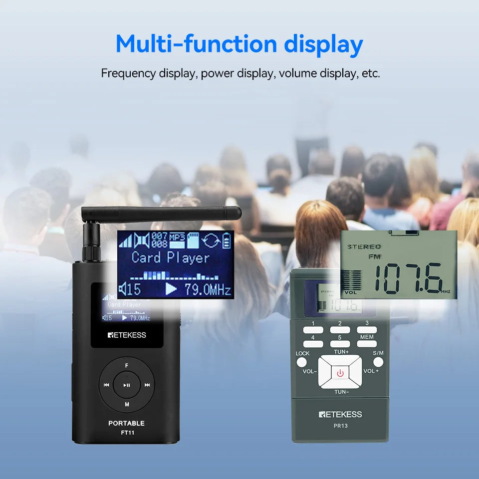 15-Receiver FM Wireless Audio Tour Guide System Portable
