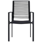 2x Outdoor Garden Chairs PVC Rattan Black – Weather-Resistant & Sturdy Frame
