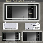 Dimmable LED Bathroom Mirror with Front and Backlight